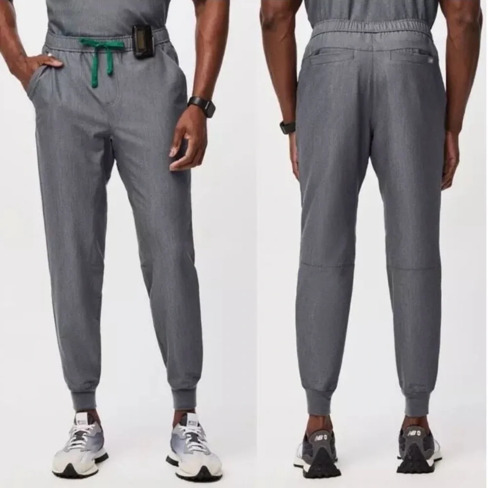 Figs Scrubs Jogger Pants Men’s Graphite Gray with Green Drawstring Size XXL